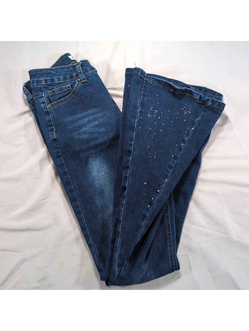 Bambo Original Denim Rhinestone Star Flare Jeans Size 3